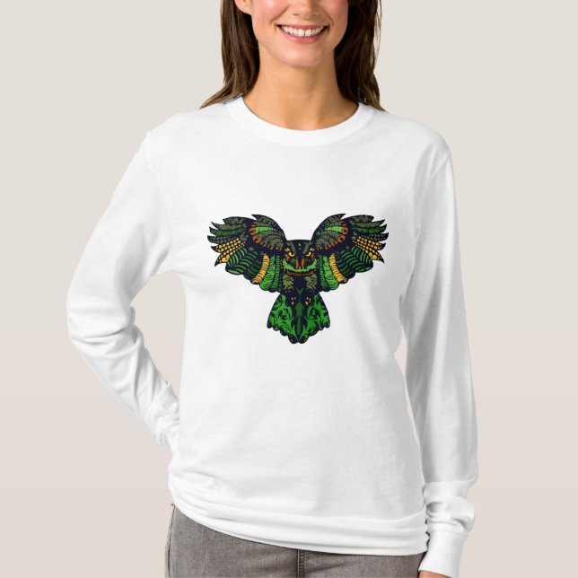 Majestic Emerald Owl T-Shirt (Front)