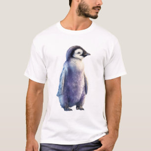 Majestic Emperor Penguin Chick Icy Blue Men T-Shirt