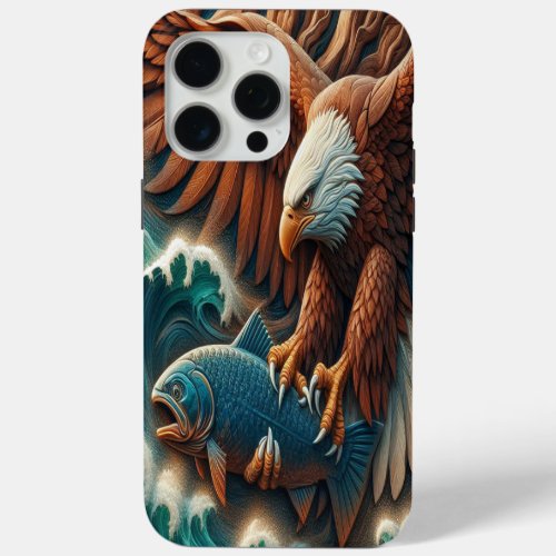 Majestic Encounter Eagle and Fish iPhone 15 Pro Max Case