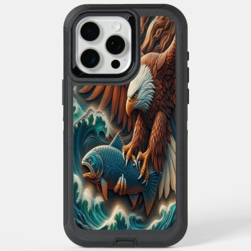 Majestic Encounter Eagle and Fish iPhone 15 Pro Max Case