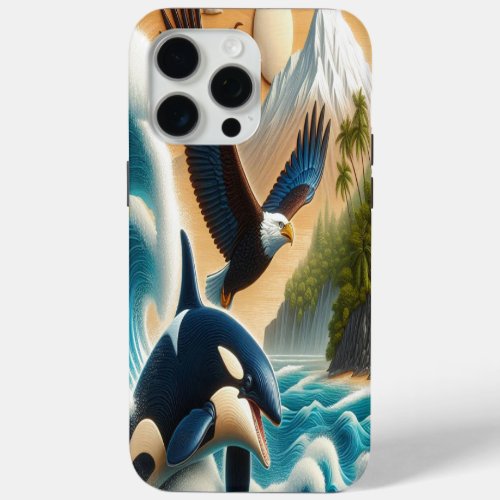 Majestic Encounter Orca and Orca Whale iPhone 15 Pro Max Case