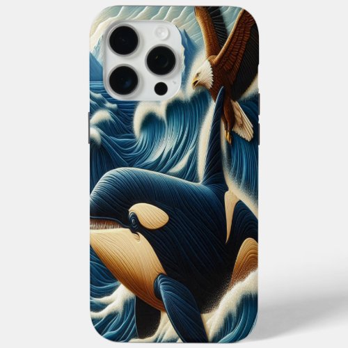 Majestic Encounter Whale and Eagle iPhone 15 Pro Max Case