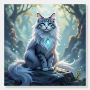 **Majestic Fantasy Cat with Mystical Aura – High F Foam Board