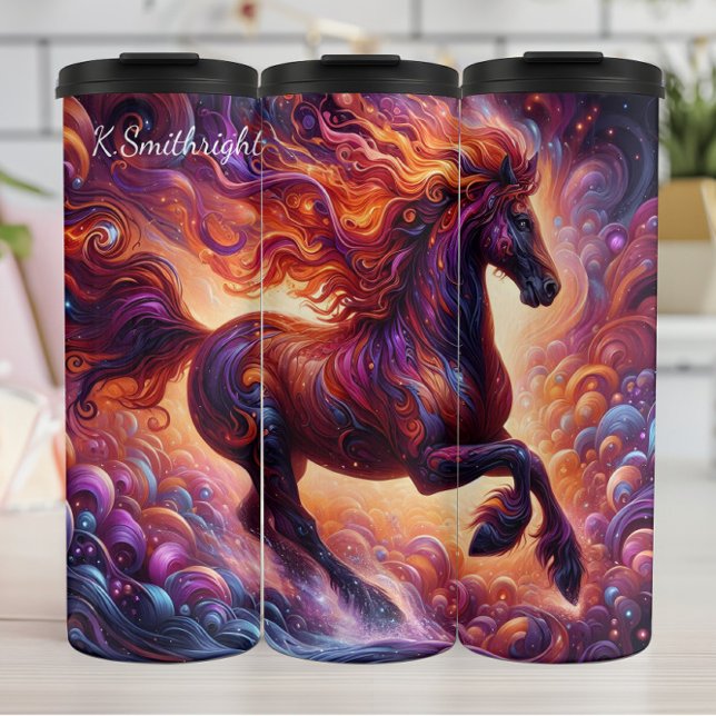 Majestic Fantasy Horse Cosmic Swirl Thermal Tumbler (Creator Uploaded)