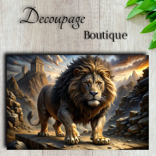 Majestic Fantasy Lion Decoupage Tissue Paper