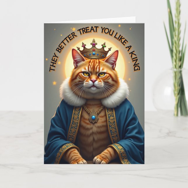 Majestic Feline Birthday Card (Front)