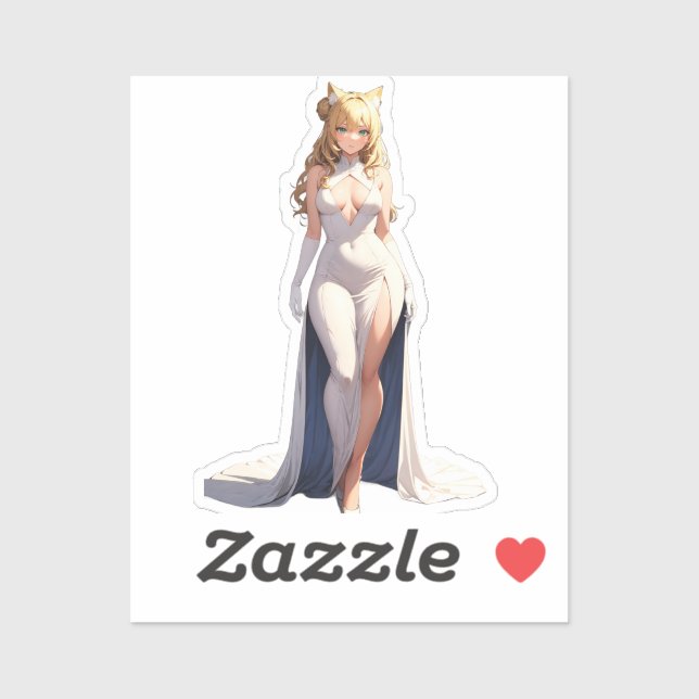 Majestic Feline Princess Anime Concept Sticker (Sheet)