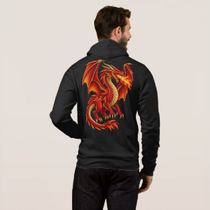 Majestic Fiery Dragon Front/Back Print Hoodie