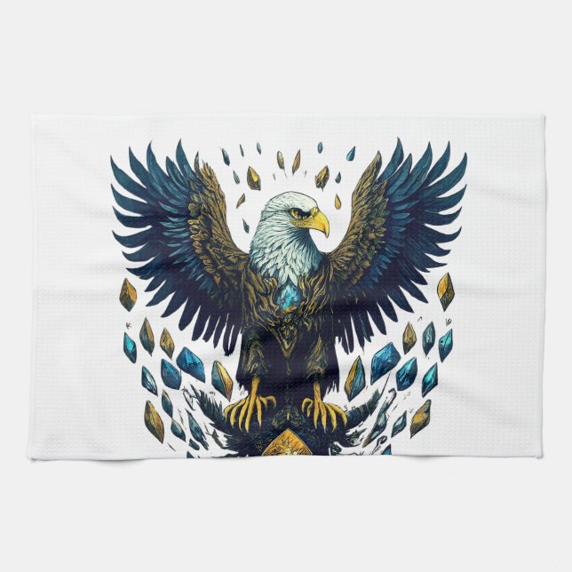 Majestic Flight: Crystal Eagle Kitchen Towels (Horizontal)
