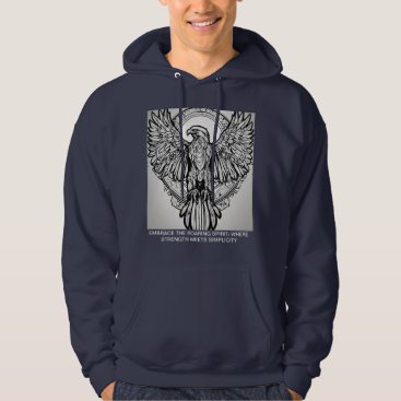 MAJESTIC FLIGHT EAGLE OUTLINE HOODED T-SHIRT HOODIE