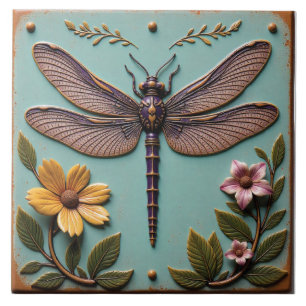 Majestic Flight of Anisoptera Ceramic Tile