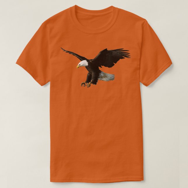 Majestic Flying American Bald Eagle Photo Portrait T-Shirt (Design Front)