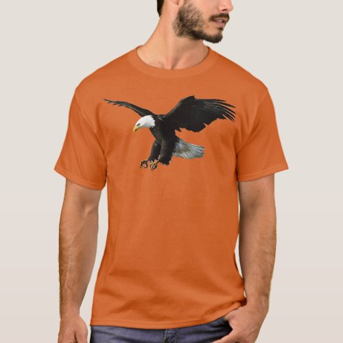 Majestic Flying American Bald Eagle Photo Portrait T_Shirt