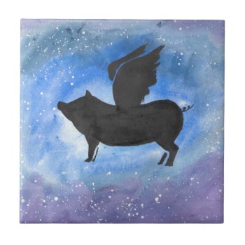 Majestic Flying Pig Ceramic Tile by AlteredBeasts at Zazzle