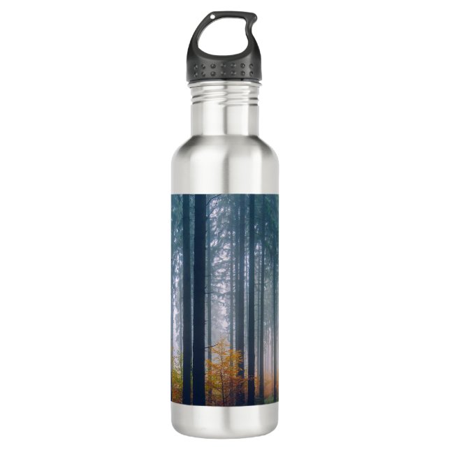 Majestic Forest Tree Lined Path Stainless Steel Water Bottle (Front)