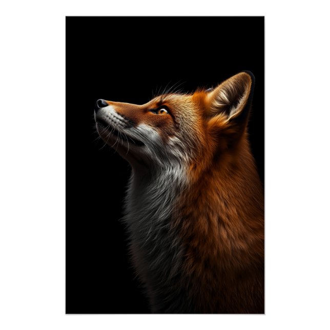 Majestic Fox Portrait, Strength & Royal Confidence Poster (Front)