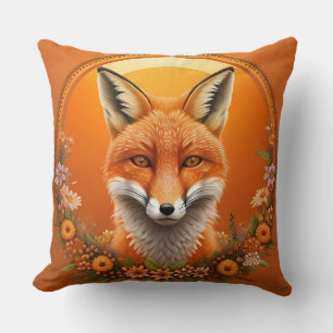 Majestic Fox Portrait Throw Pillow