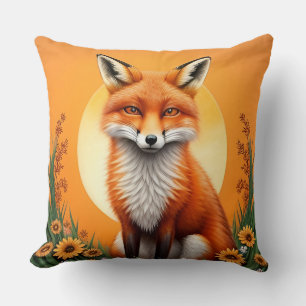 Majestic Fox Portrait Throw Pillow