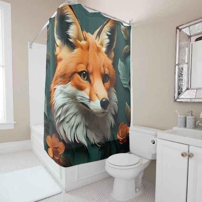 Majestic Fox Shower Curtain (In Situ)