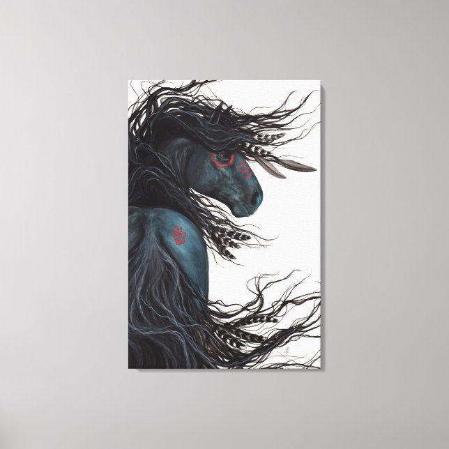 Majestic Friesian Horse by Bihrle Canvas Print (Front)