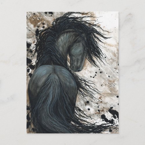 Majestic Friesian Horse by Bihrle Postcard