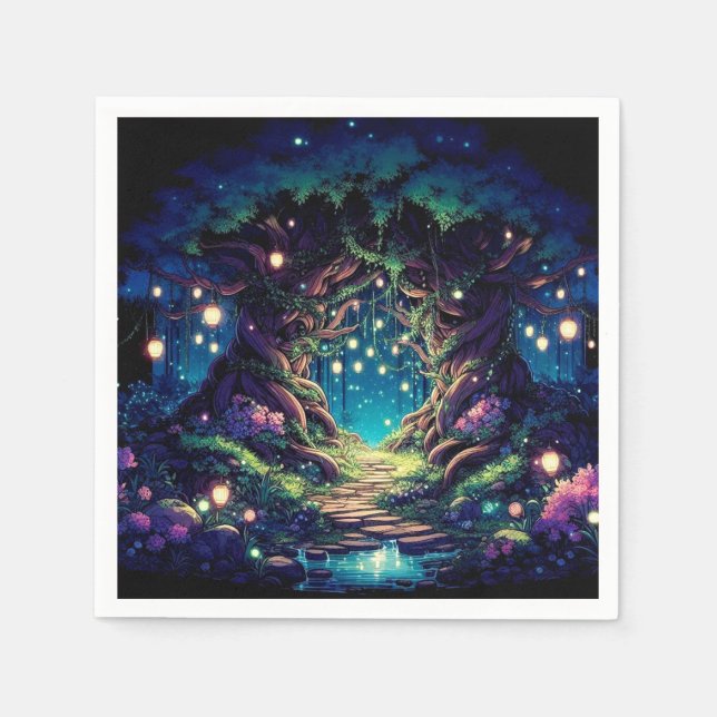 Majestic Fun Enchanted Forest Baby Shower Napkins (Front)