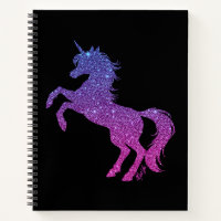 Majestic Galaxy Unicorn Black Notebook