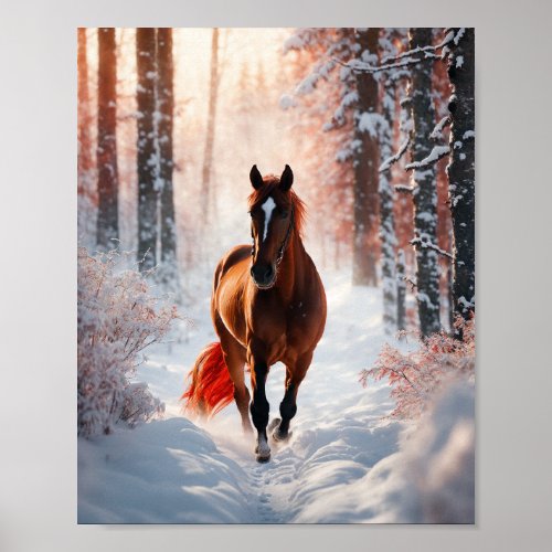 Majestic Gallop Equine Elegance Poster