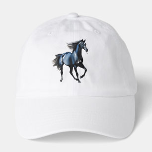 Majestic Galloping Black Horse Baseball Hat