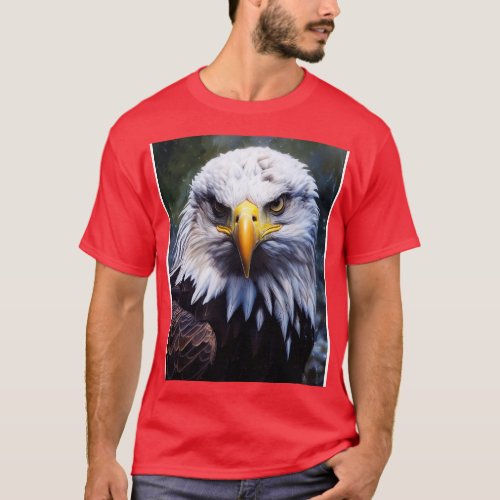 Majestic Gaze A Hyperrealistic Oil Painting of a B T_Shirt