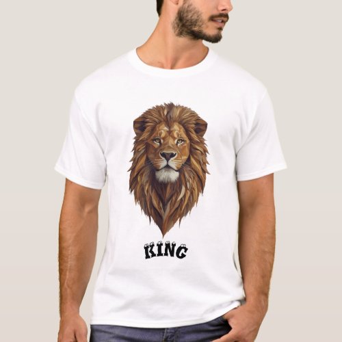 Majestic Geometric Lion T_Shirt