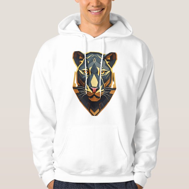 Majestic Geometric Lion T-Shirt Hoodie (Front)