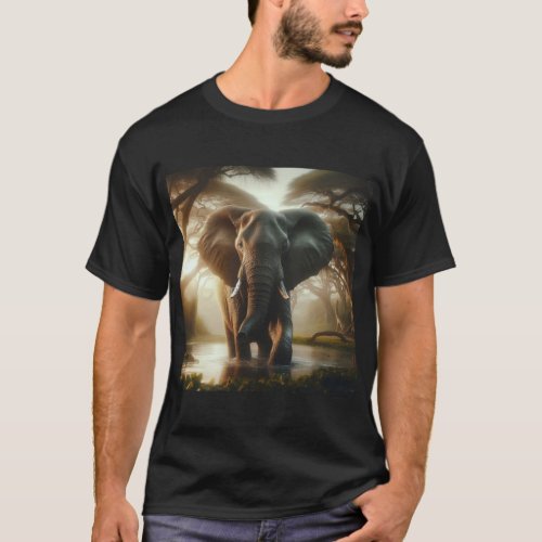 Majestic Giants _ Elephants Roaming the Vast Savan T_Shirt