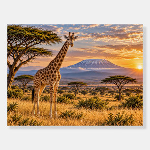 Majestic Giraffe African Savanna Sunset Foam Board
