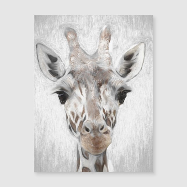 Majestic Giraffe Portrayed Magnetic Card (Front)