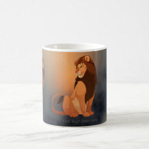 Majestic gold Lion – Powerful Animal Graphic Color Morph Mug