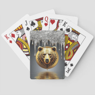 Majestic Golden Bear Wildlife Symbol 🐻 Poker Cards