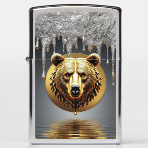 Majestic Golden Bear Wildlife Symbol 🐻 Zippo Lighter