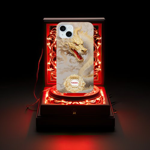 Majestic Golden Dragon and Ivory  iPhone 15 Plus Case
