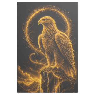 Majestic Golden Eagle Glowing Celestial Gallery Wrap
