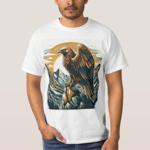 Majestic Golden Eagle Mountain T_Shirt