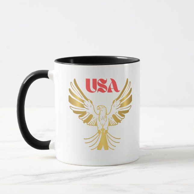 Majestic Golden Eagle USA Emblem Mug (Left)