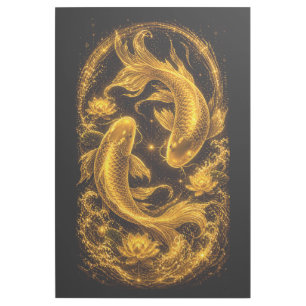Majestic Golden Koi Fish Pair Luxury Gallery Wrap