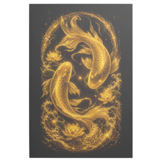Majestic Golden Koi Fish Pair Luxury Gallery Wrap
