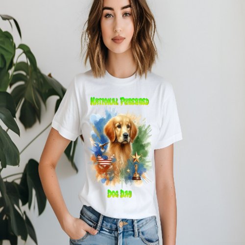 Majestic Golden Retriever With Trophy and Stars T_Shirt