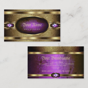 Majestic Golden Snake Pattern and Faux Rhinestones Business Card