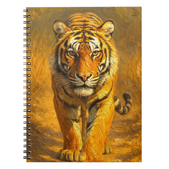 Majestic Golden Tiger Notebook - Wildlife Art Jour (Front)