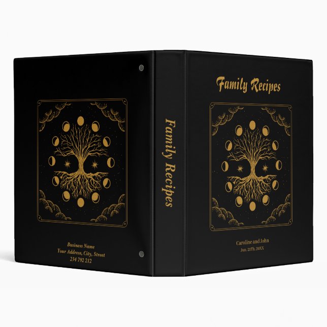 Majestic golden Tree of Life 3 Ring Binder (Background)
