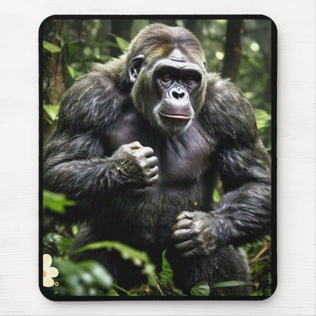 "Majestic Gorilla in Action" Mouse Pad (Front)