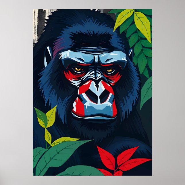 Majestic Gorilla Portrait – Jungle Alpha Art Poster (Front)